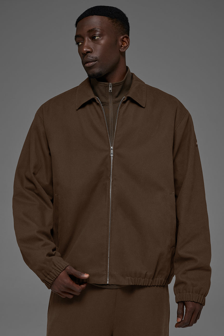 Veste d’entraîneur en toile de coton - Espresso