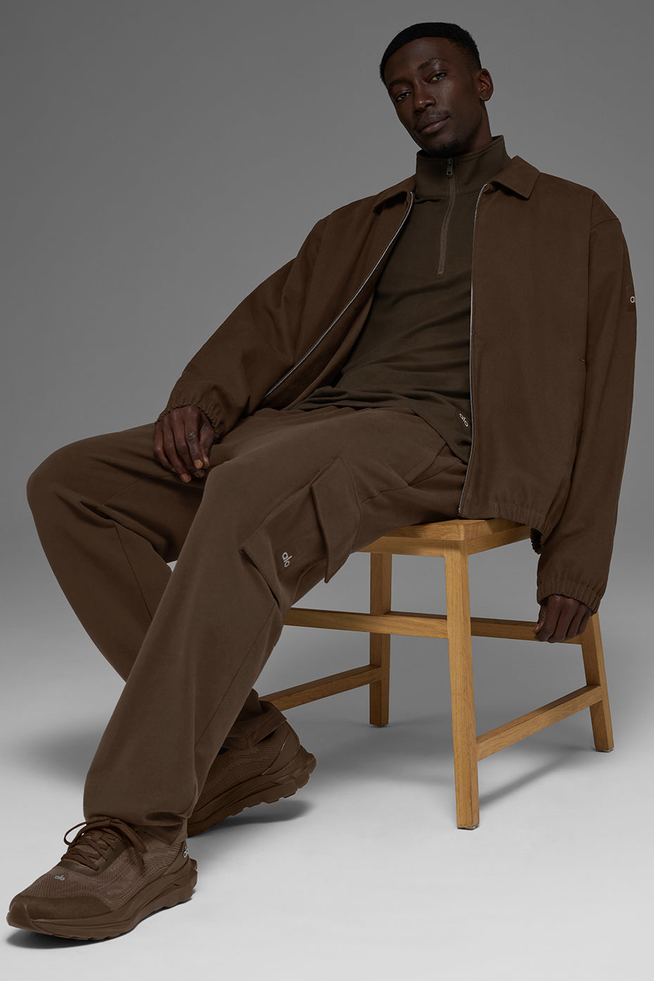 Veste d’entraîneur en toile de coton - Espresso