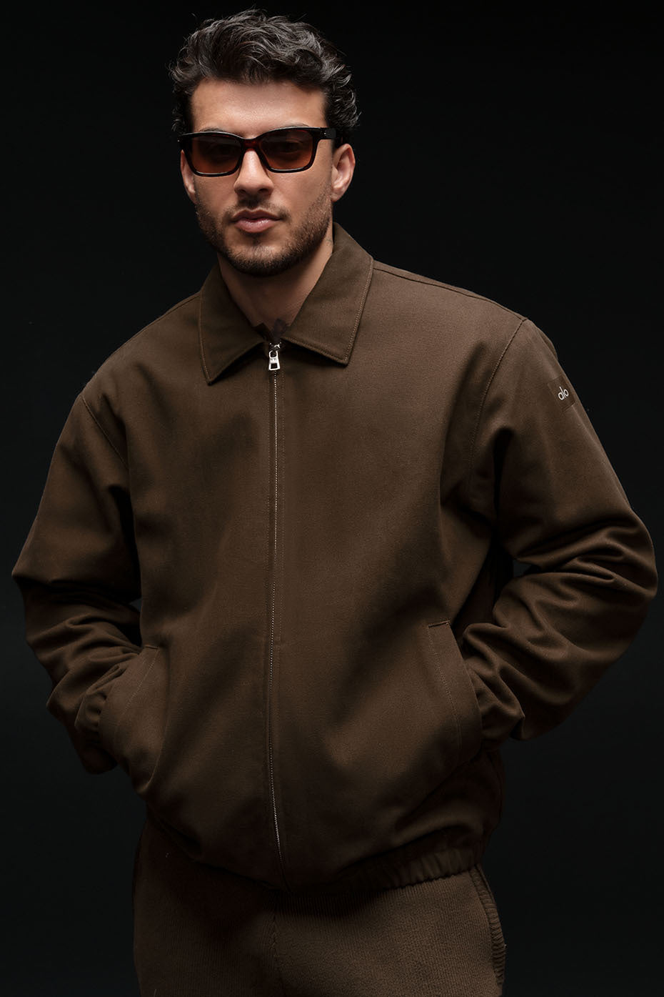 Veste d’entraîneur en toile de coton - Espresso