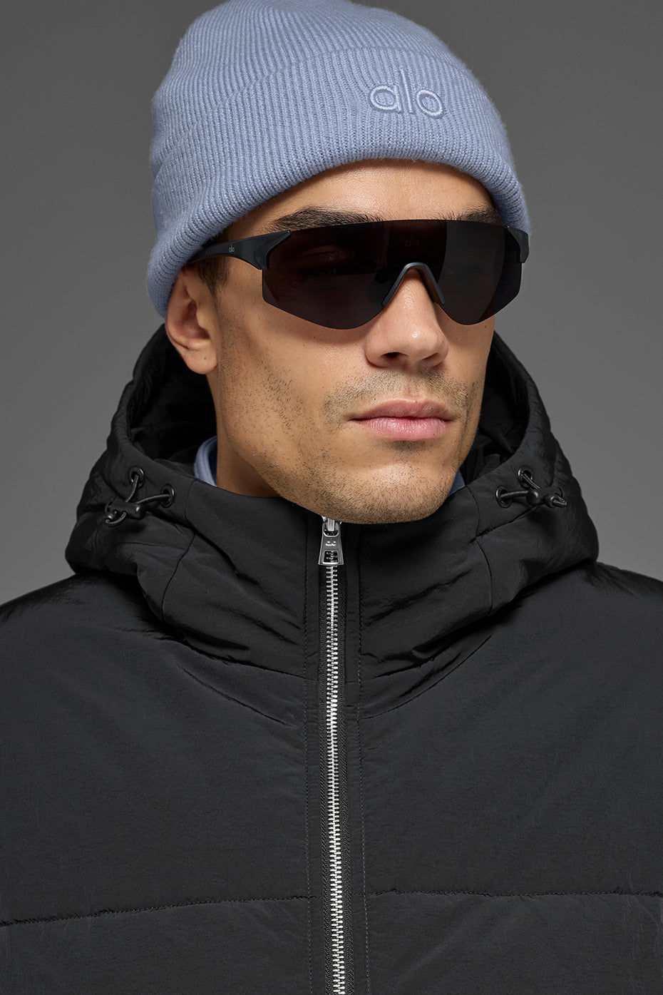 Doudoune à capuche Stage en nylon froissé - Noir