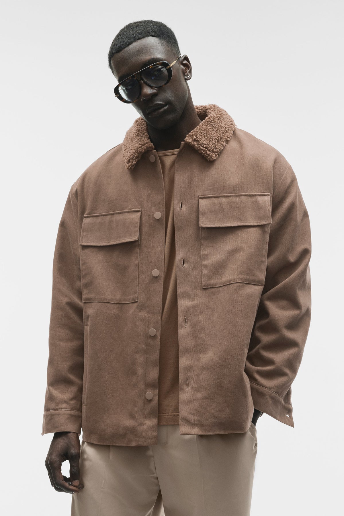 Surchemise utilitaire en toile - Brun Java