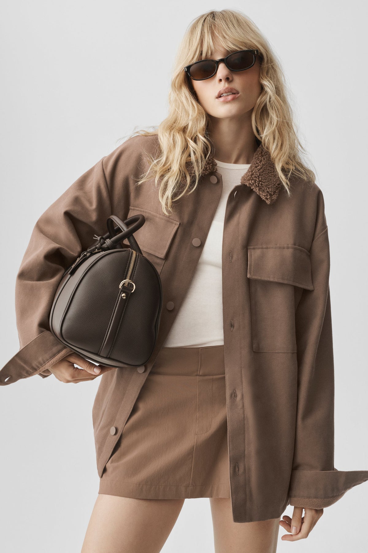 Surchemise utilitaire en toile - Brun Java