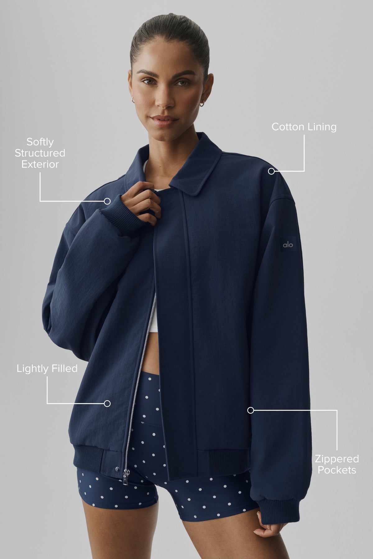 Blouson aviateur Duality - Bleu marine