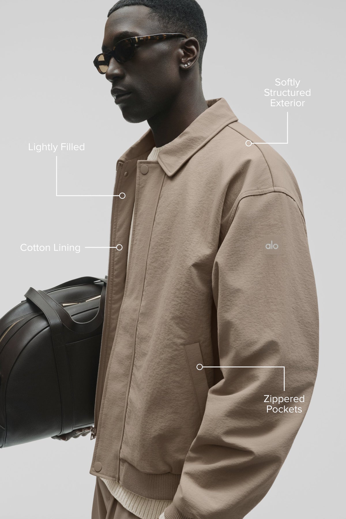 Blouson aviateur Duality - Gravier