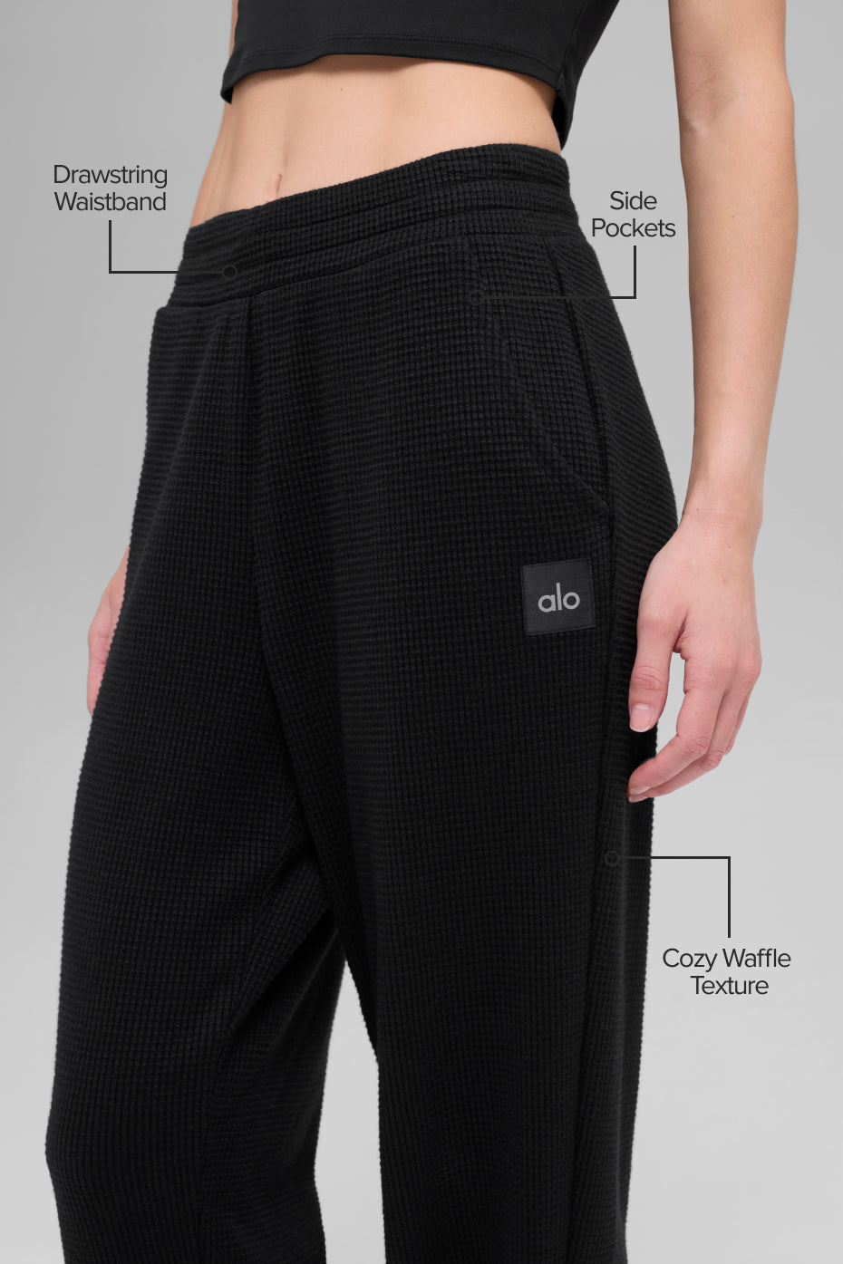 Pantalon de jogging Weekend Escape en maille gaufrée - Noir