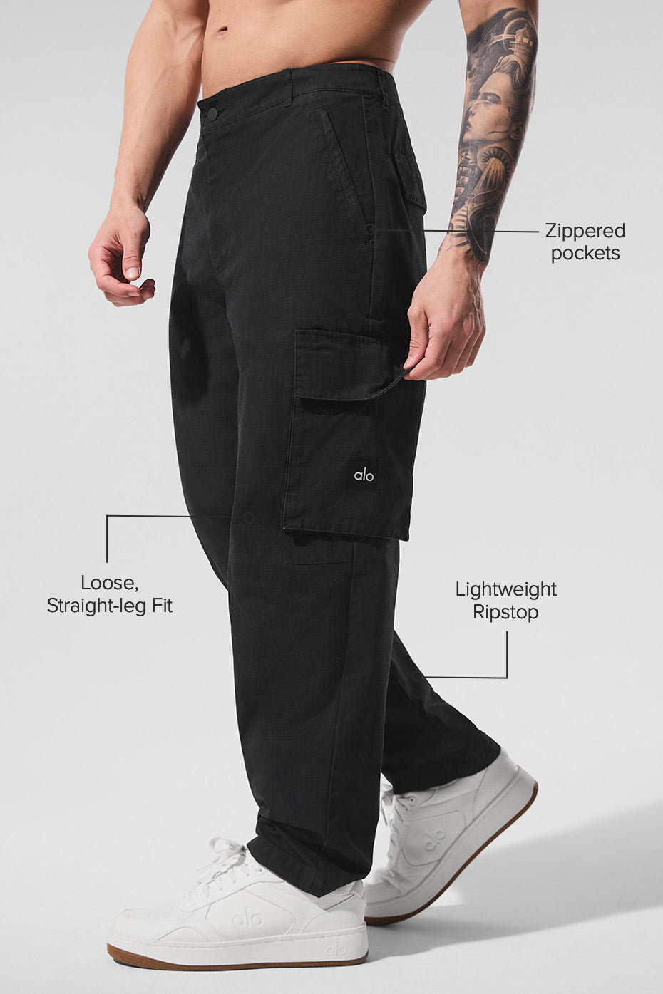 Pantalon cargo en tissu indéchirable - Noir