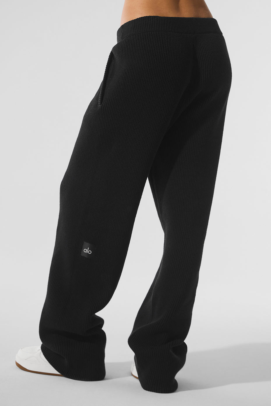 Pantalon de jogging Domain en maille côtelée - Noir