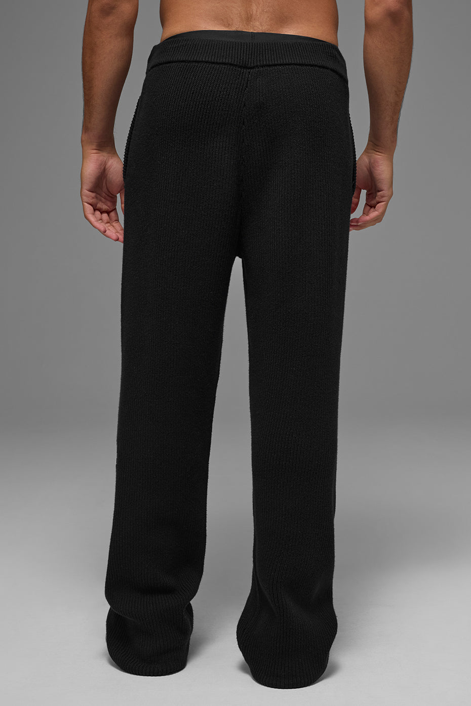 Pantalon de jogging Domain en maille côtelée - Noir
