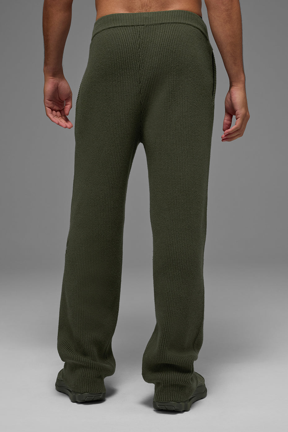 Pantalon de jogging Domain en maille côtelée - Olive verte