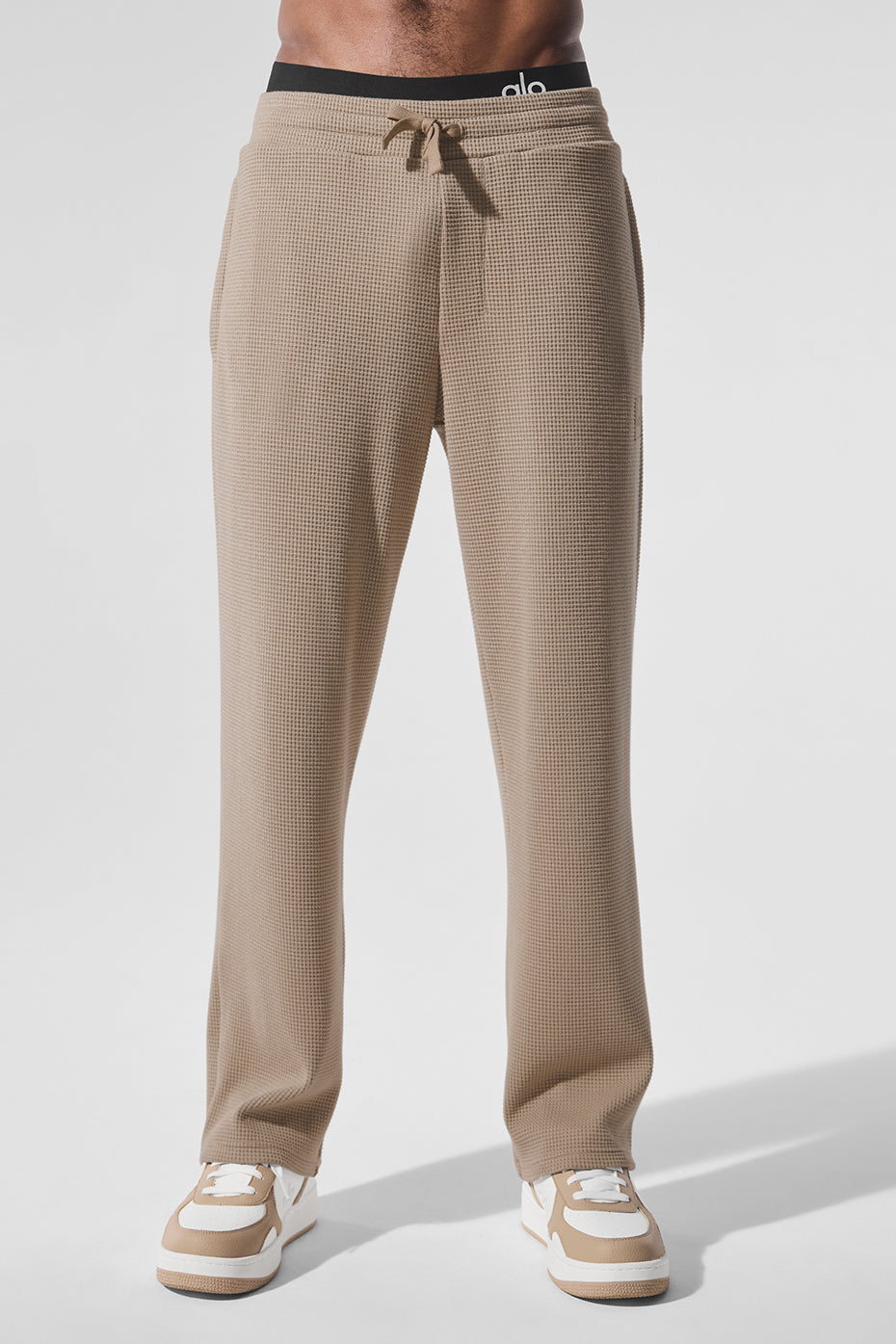 Pantalon droit Elevate en maille gaufrée - Gravier