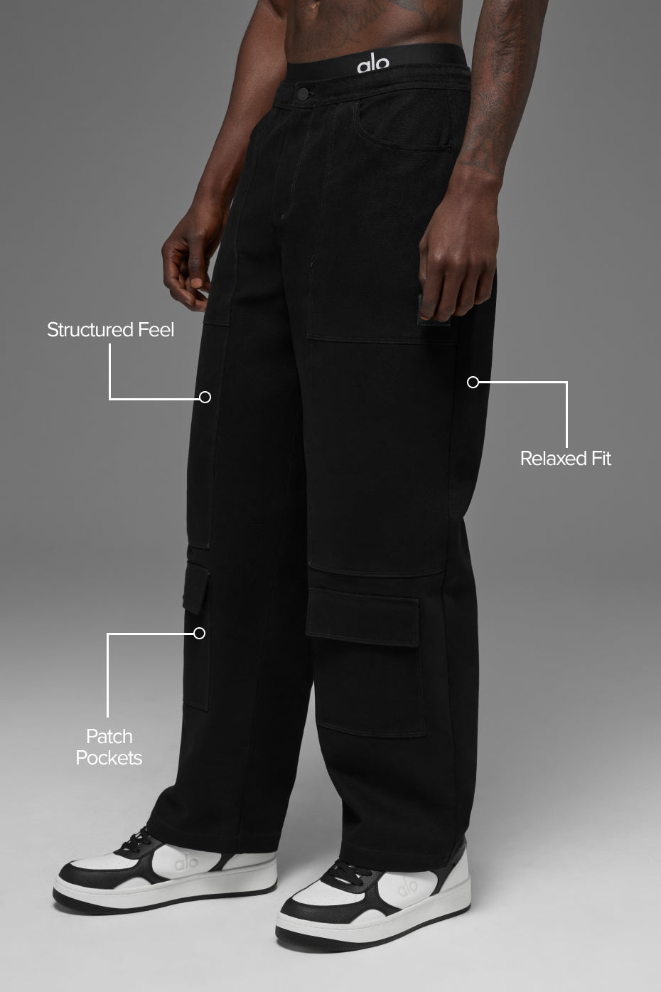 Pantalon de charpentier en toile de coton - Noir