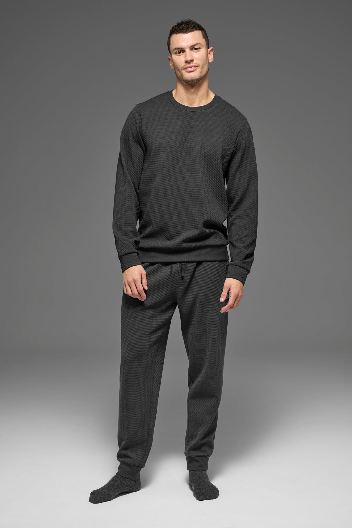 Pantalon de jogging de détente gaufré - Anthracite