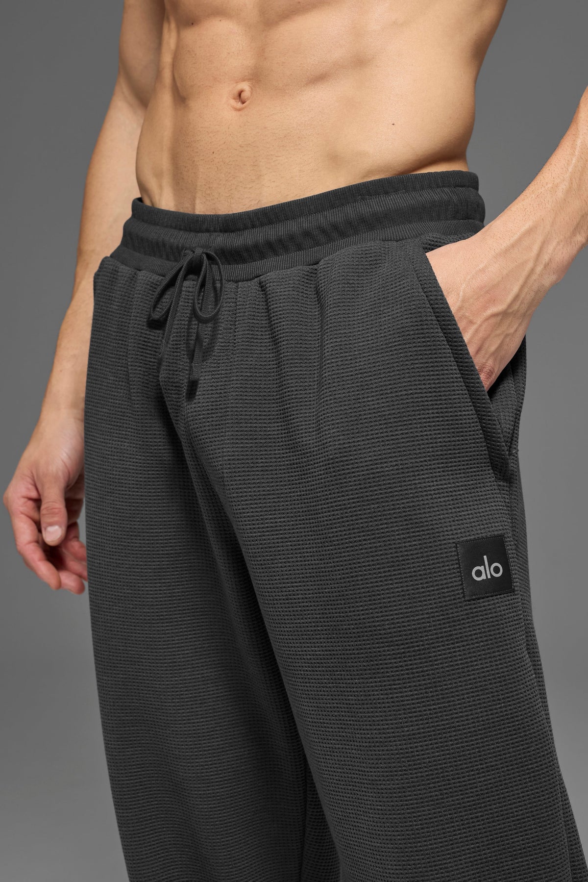Pantalon de jogging de détente gaufré - Anthracite
