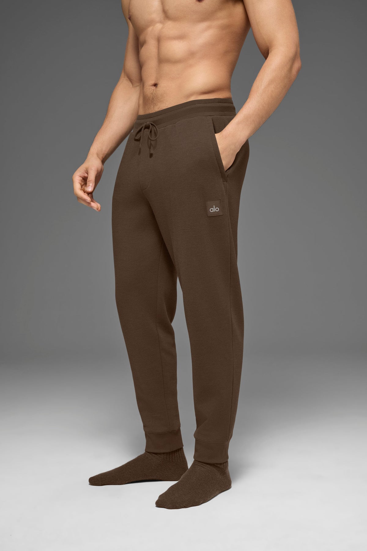 Pantalon de jogging de détente gaufré - Espresso