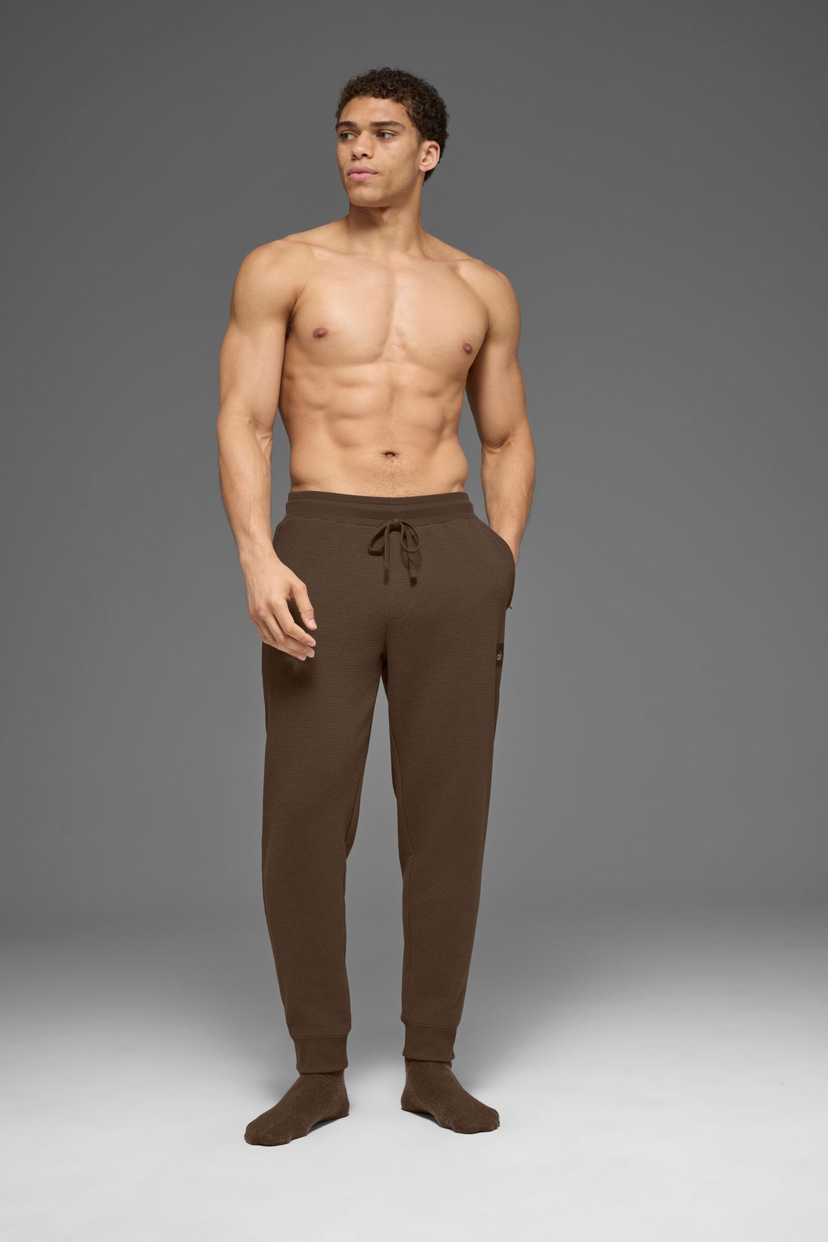 Pantalon de jogging de détente gaufré - Espresso