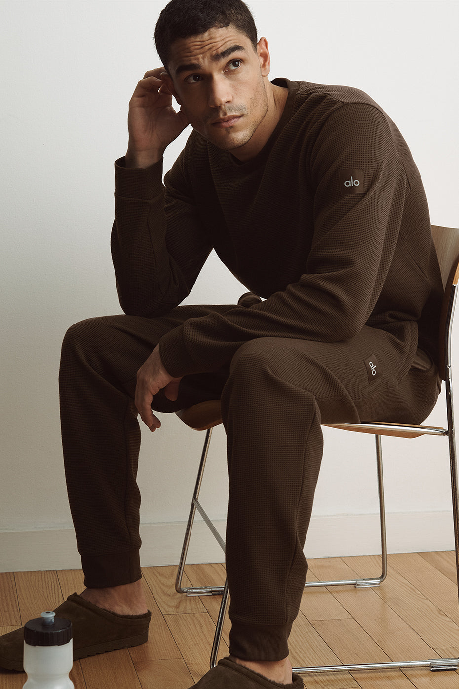 Pantalon de jogging de détente gaufré - Espresso