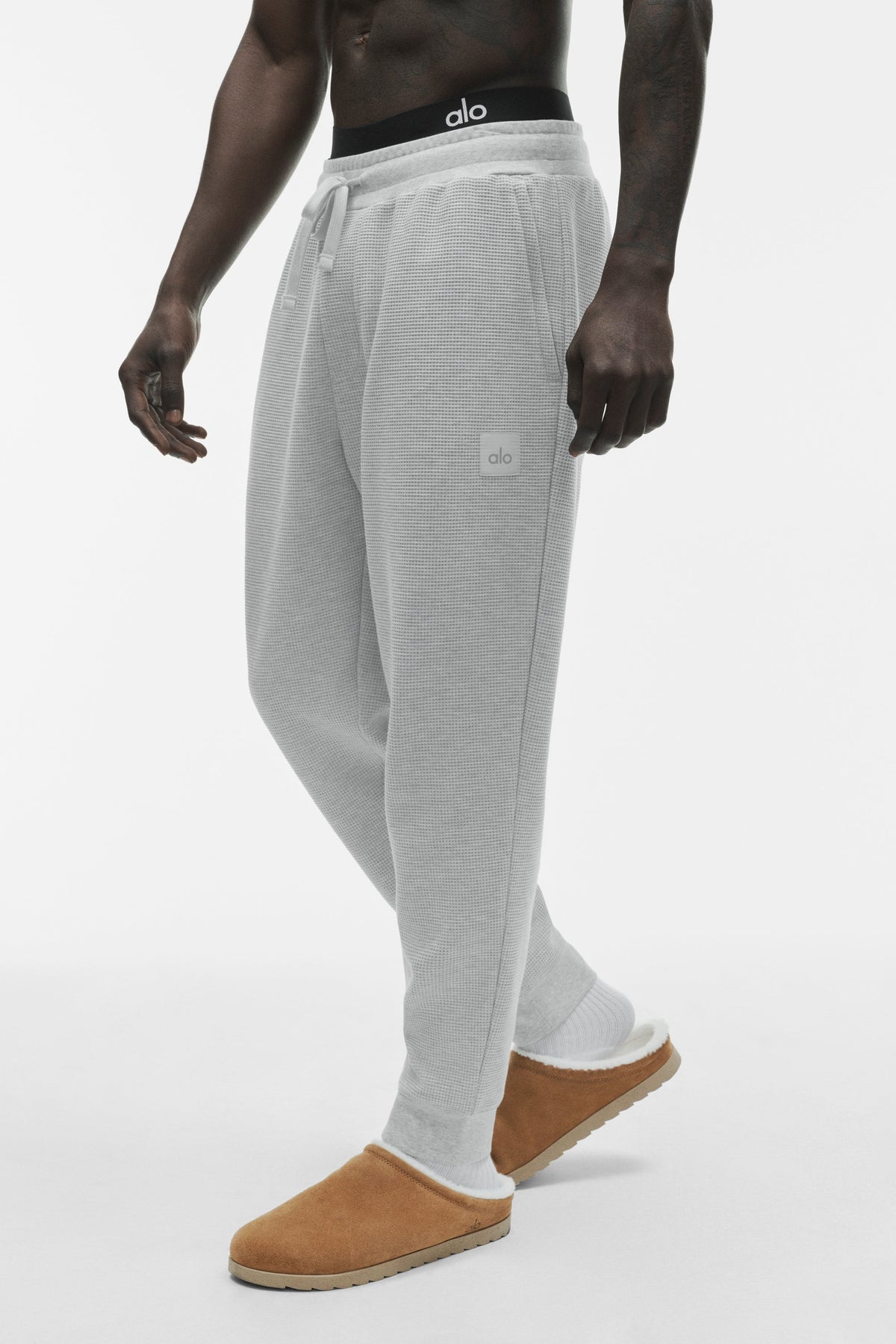 Pantalon de jogging de détente gaufré - Gris chiné sport
