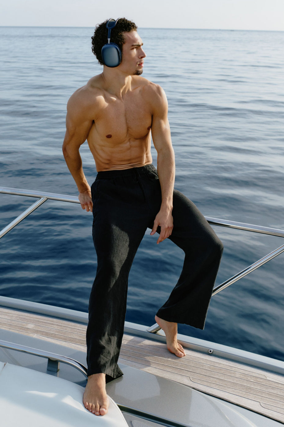 Pantalon droit Linen Days - Noir