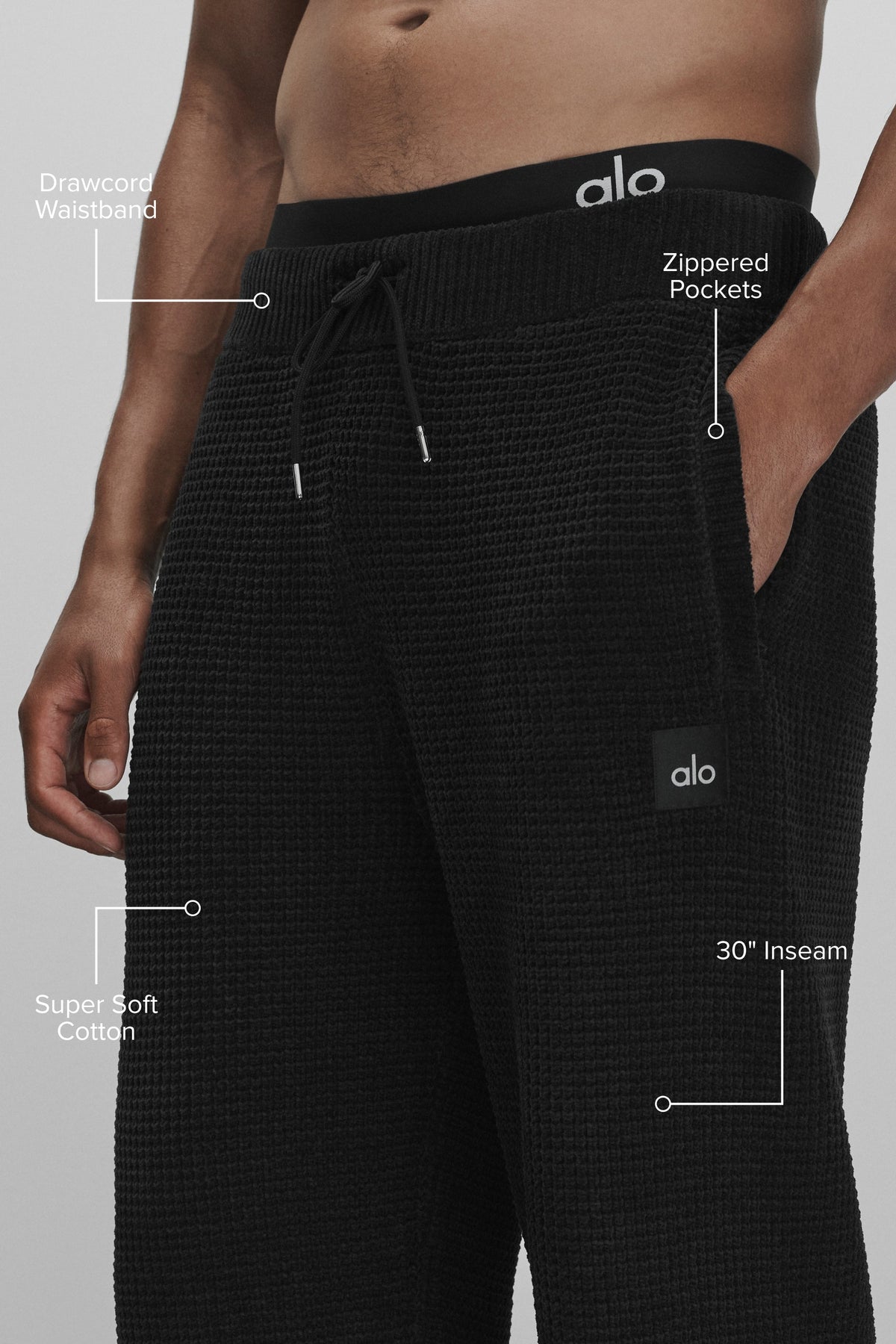 Pantalon droit Edition en chenille gaufrée - Noir