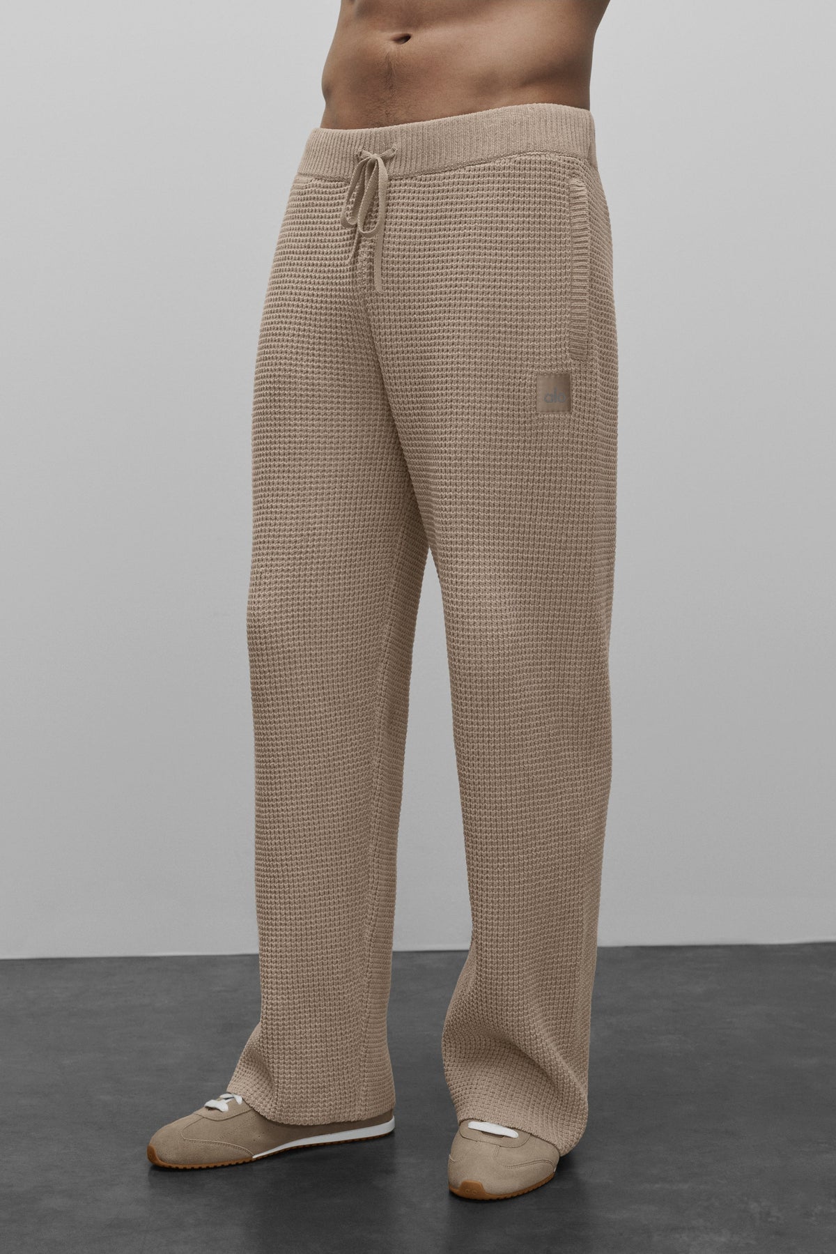 Pantalon droit Edition en chenille gaufrée - Gravier