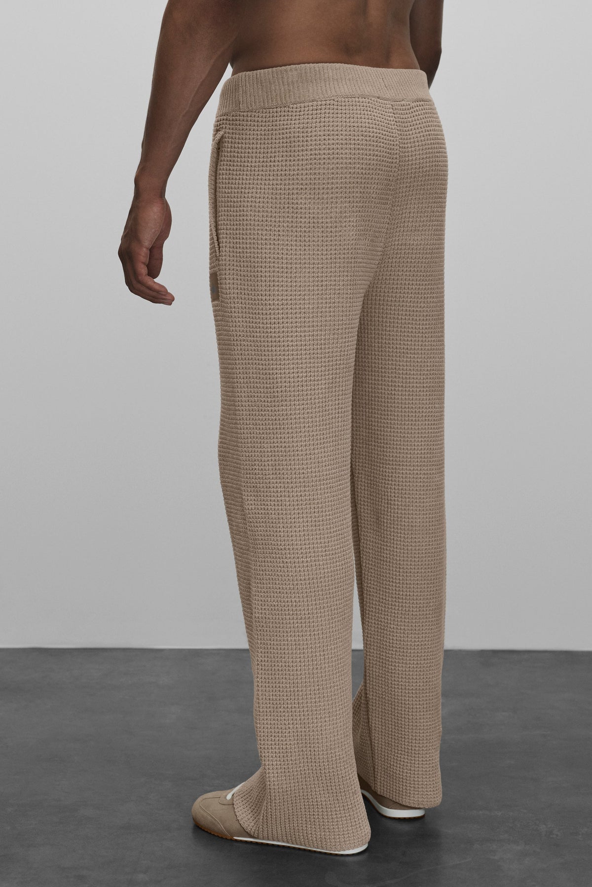 Pantalon droit Edition en chenille gaufrée - Gravier