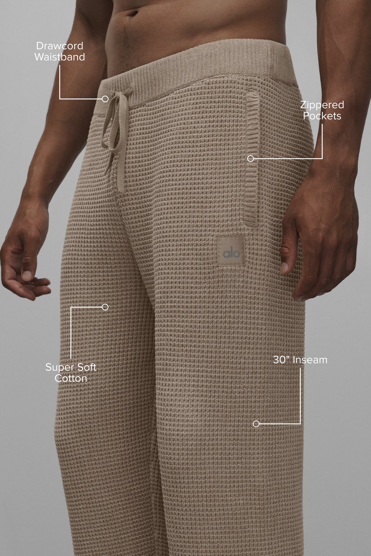 Pantalon droit Edition en chenille gaufrée - Gravier