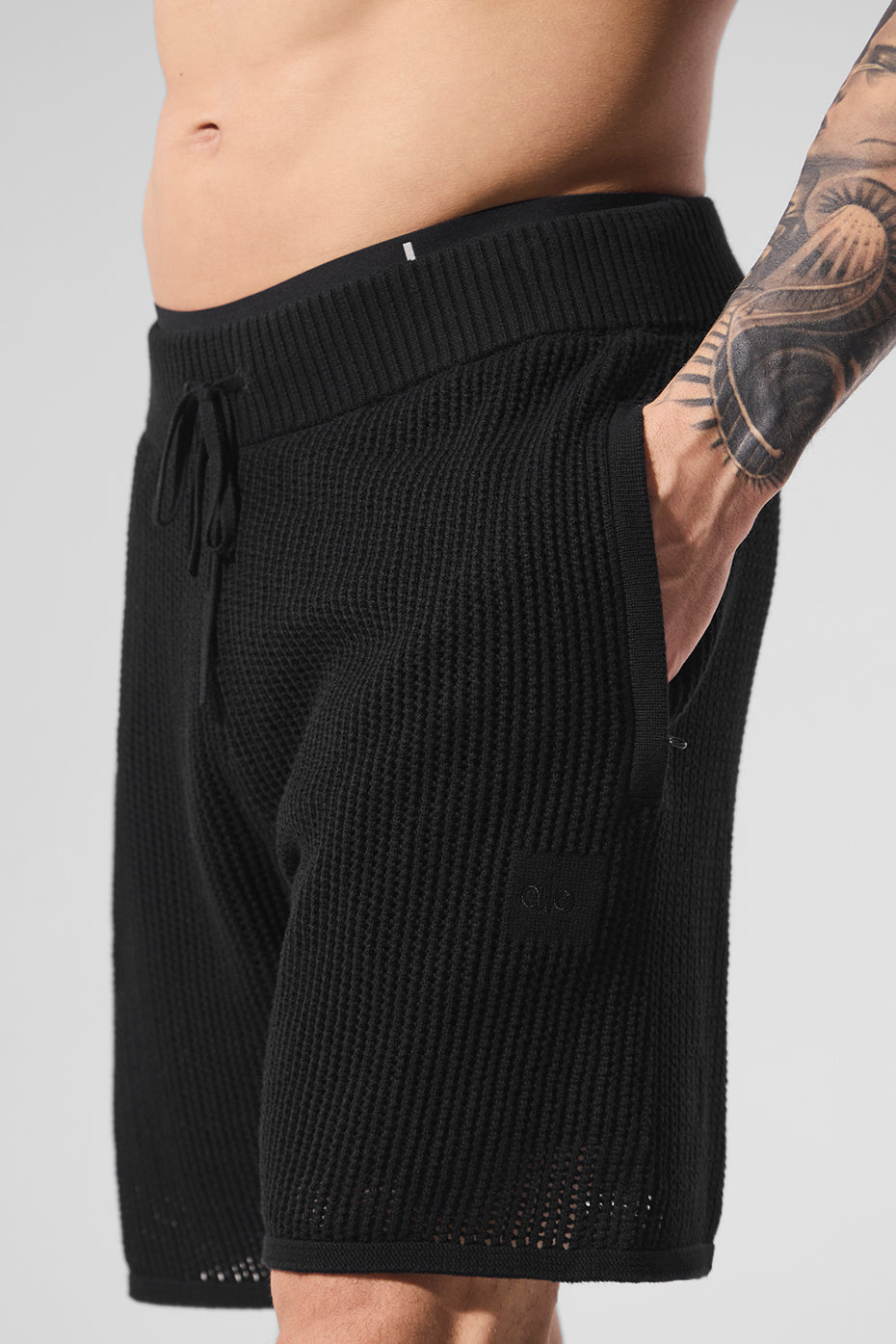 Short en maille ajourée - Noir