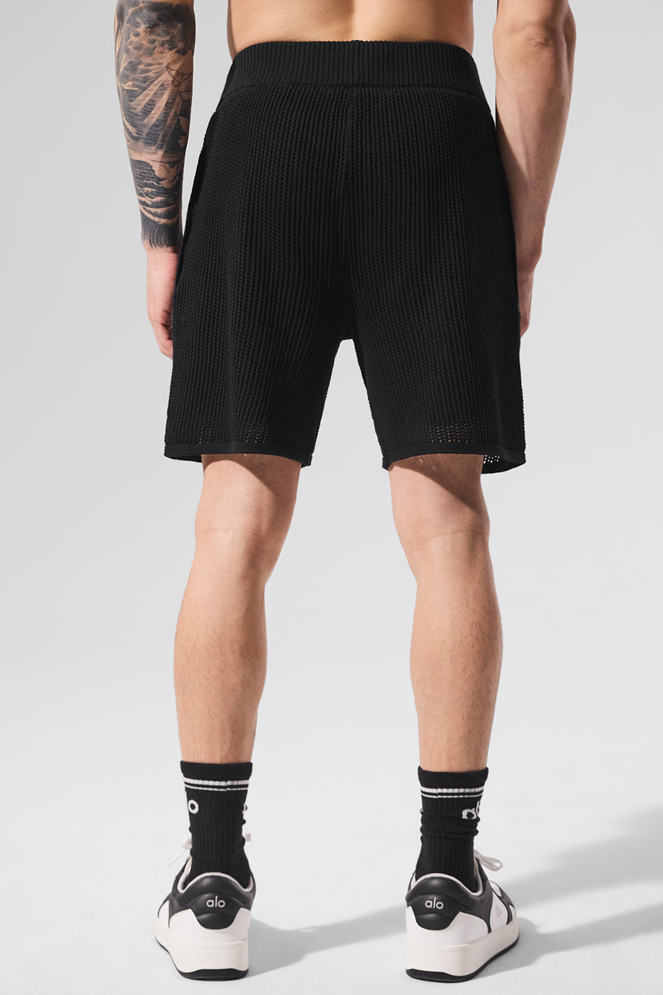 Short en maille ajourée - Noir
