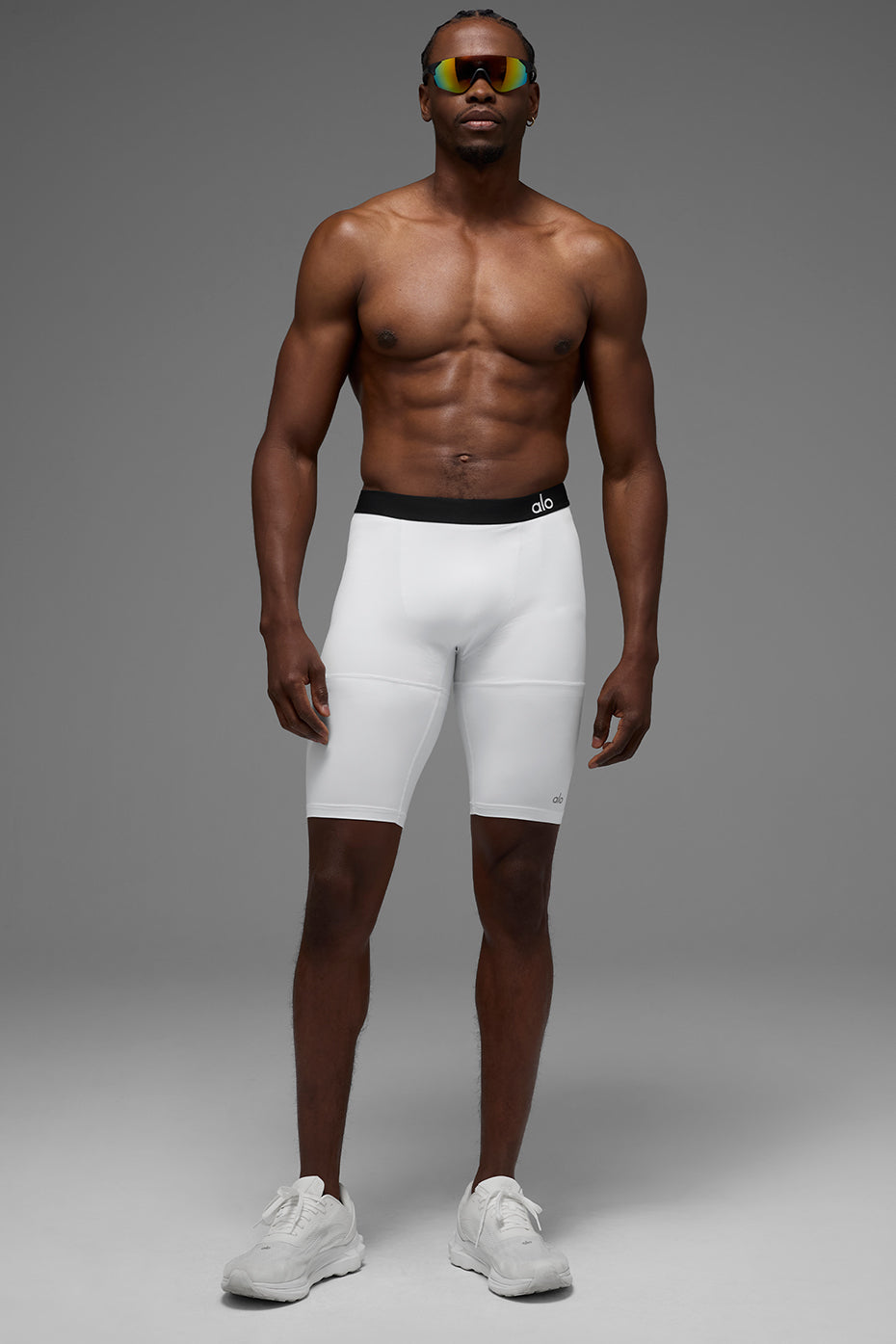 Short de compression Flight de 9 pouces - Blanc