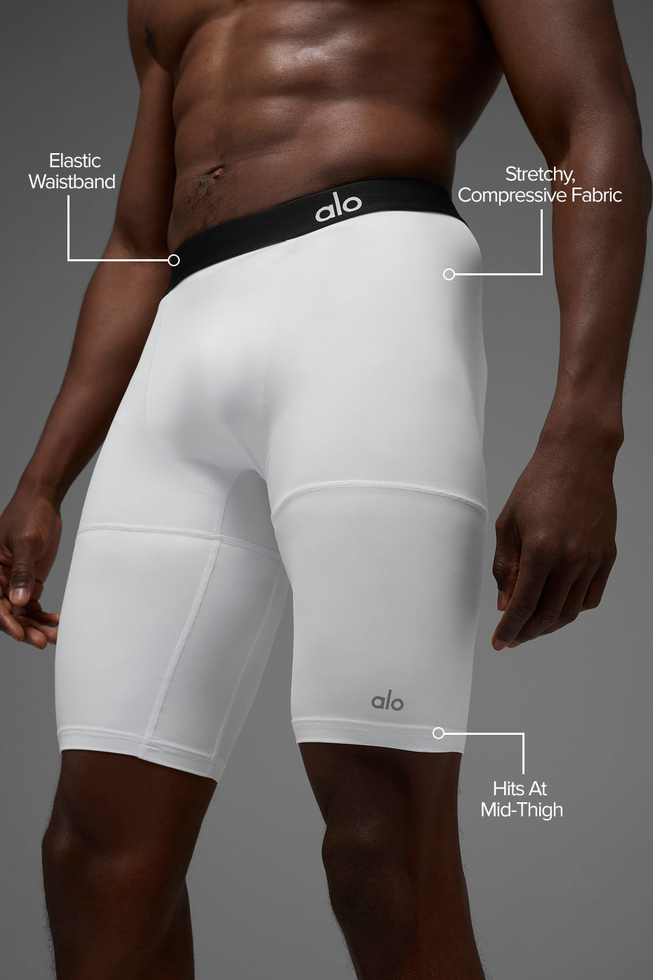 Short de compression Flight de 9 pouces - Blanc