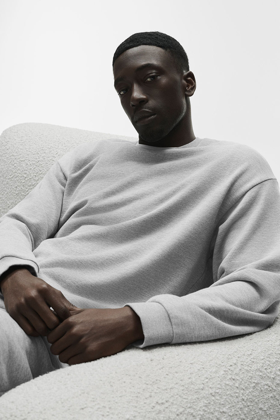 Pull à col rond Chill - Gris chiné sport