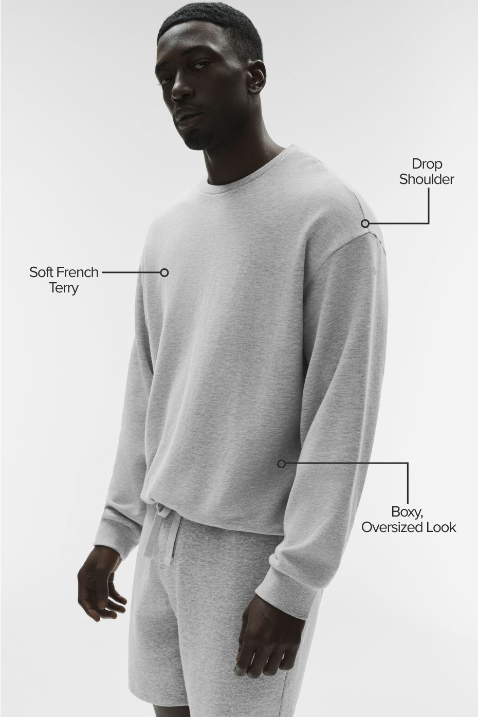 Pull à col rond Chill - Gris chiné sport