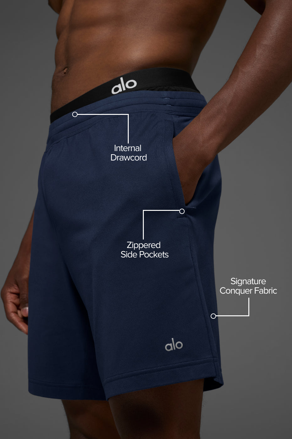Short technique Conquer React de 7 pouces - Bleu marine