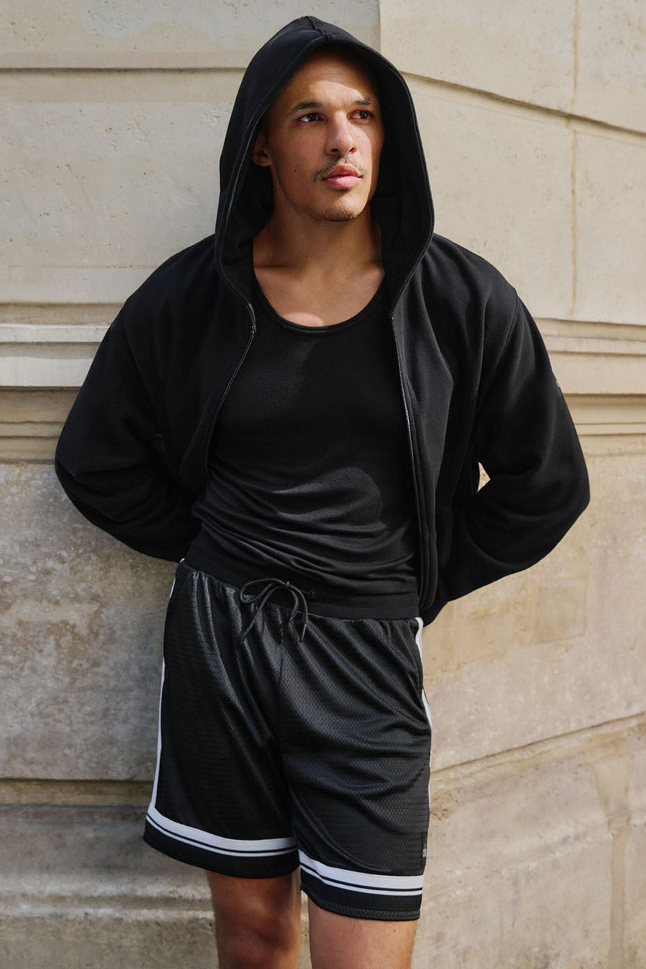 Short de basket Key de 7 pouces en résille - Noir