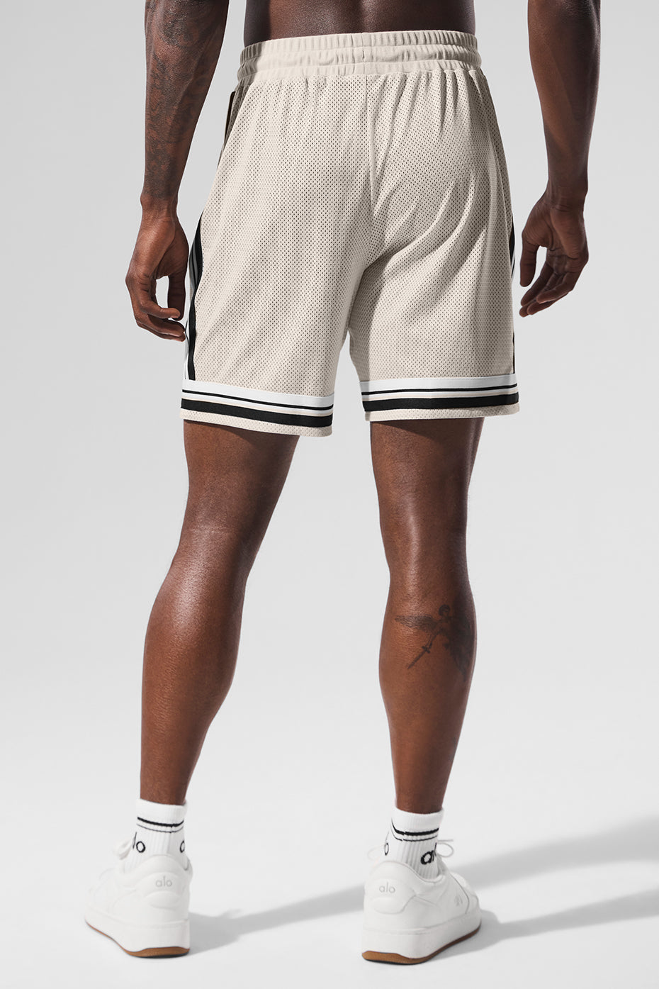 Short de basket Key de 7 pouces en résille - Écru