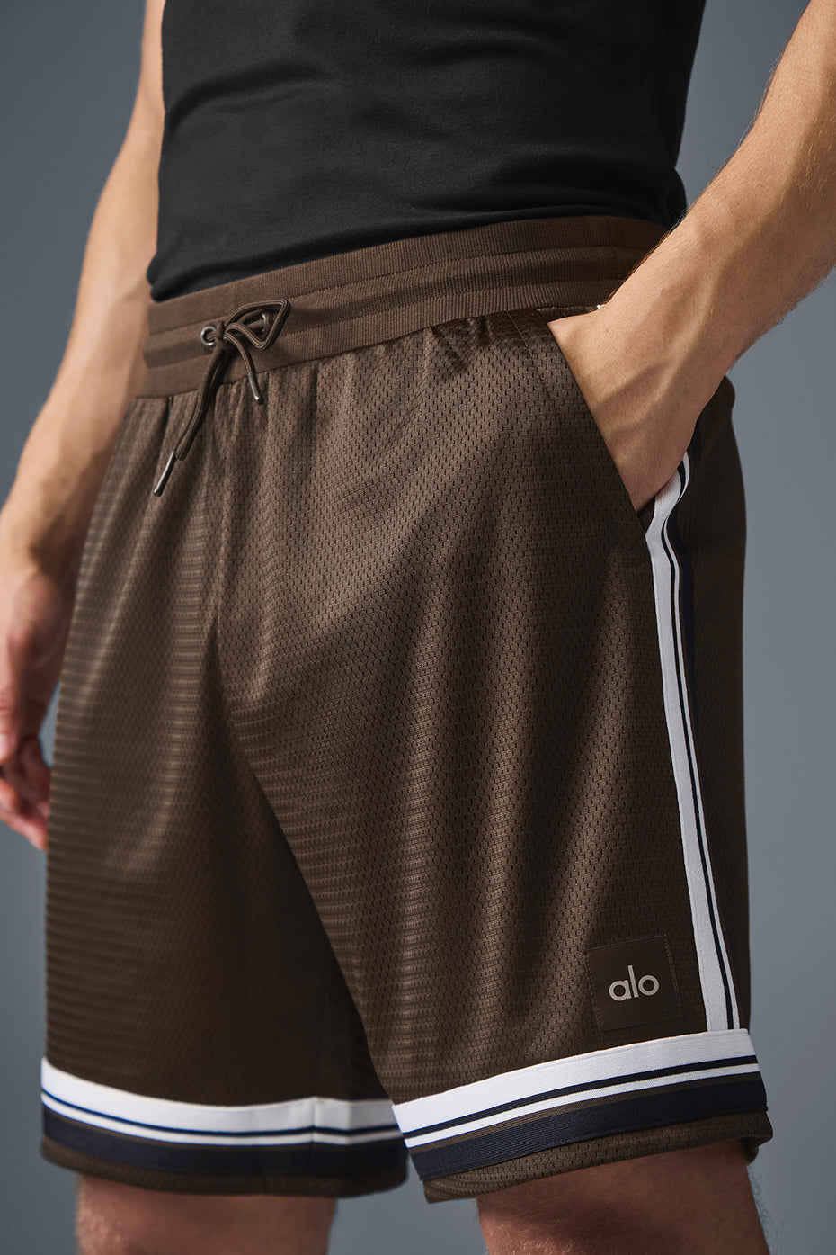 Short de basket Key de 7 pouces en résille - Espresso