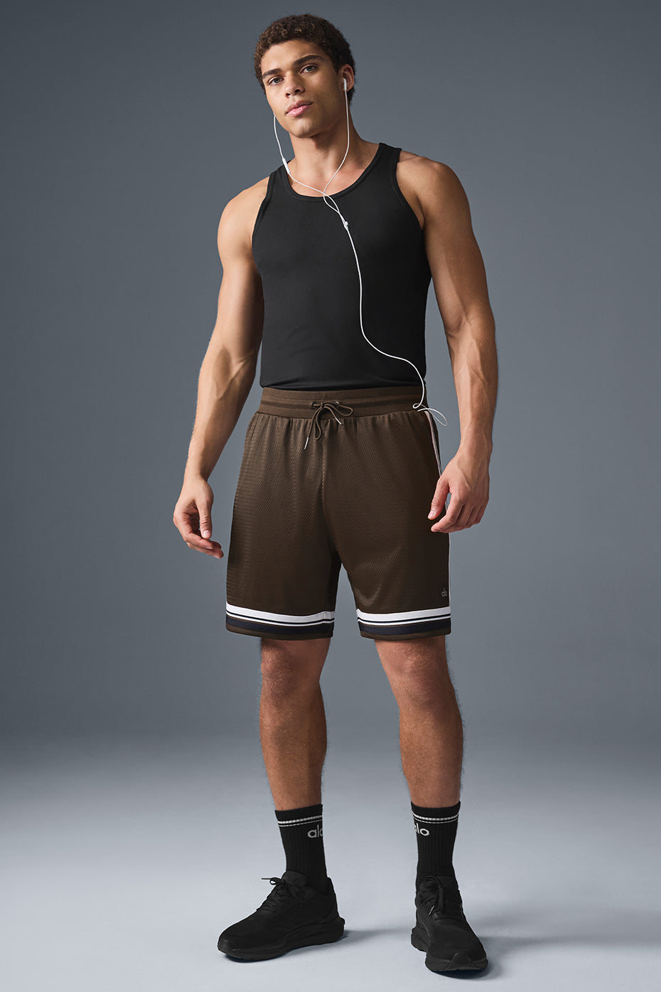 Short de basket Key de 7 pouces en résille - Espresso