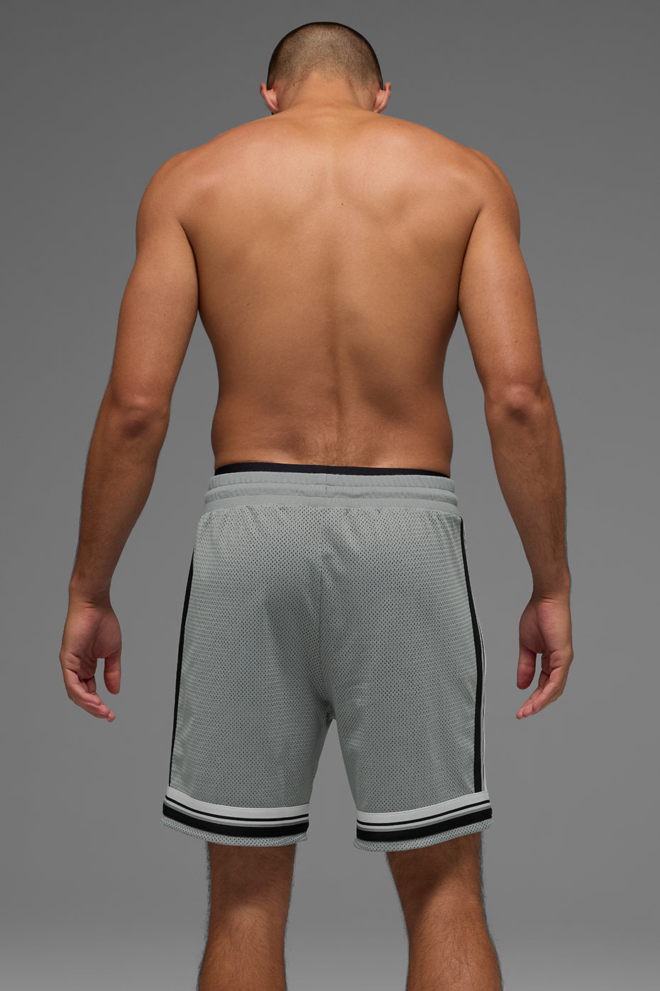 Short de basket Key de 7 pouces en résille - Gris lunaire
