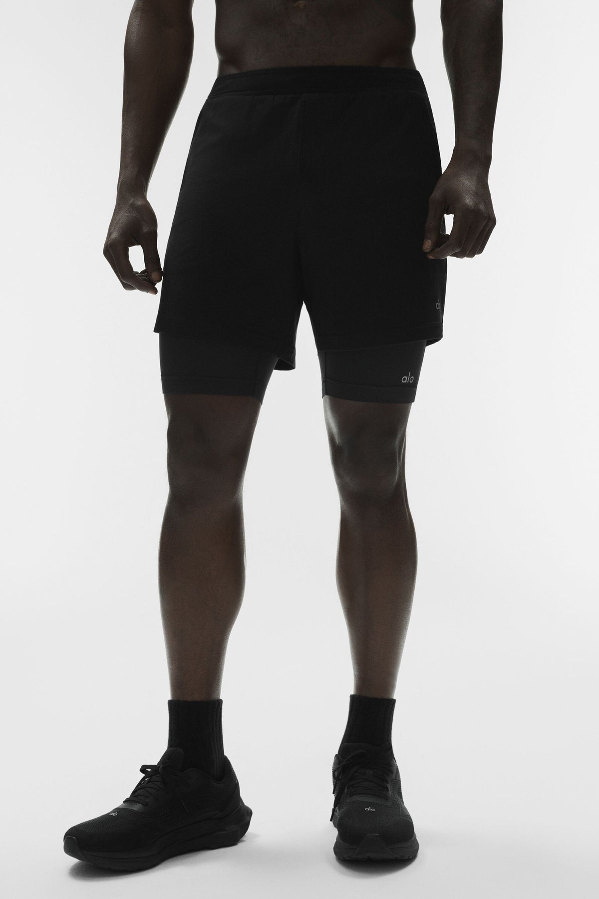 Short technique 2 en 1 Conquer React - Noir/Noir
