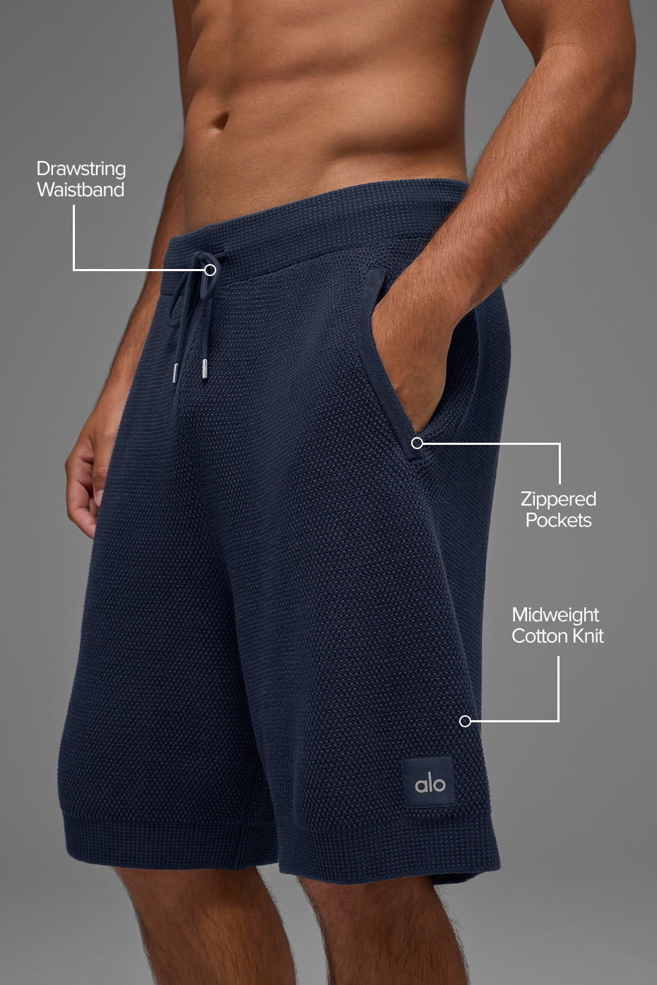 Short Sports Club de 7 pouces en maille - Bleu marine