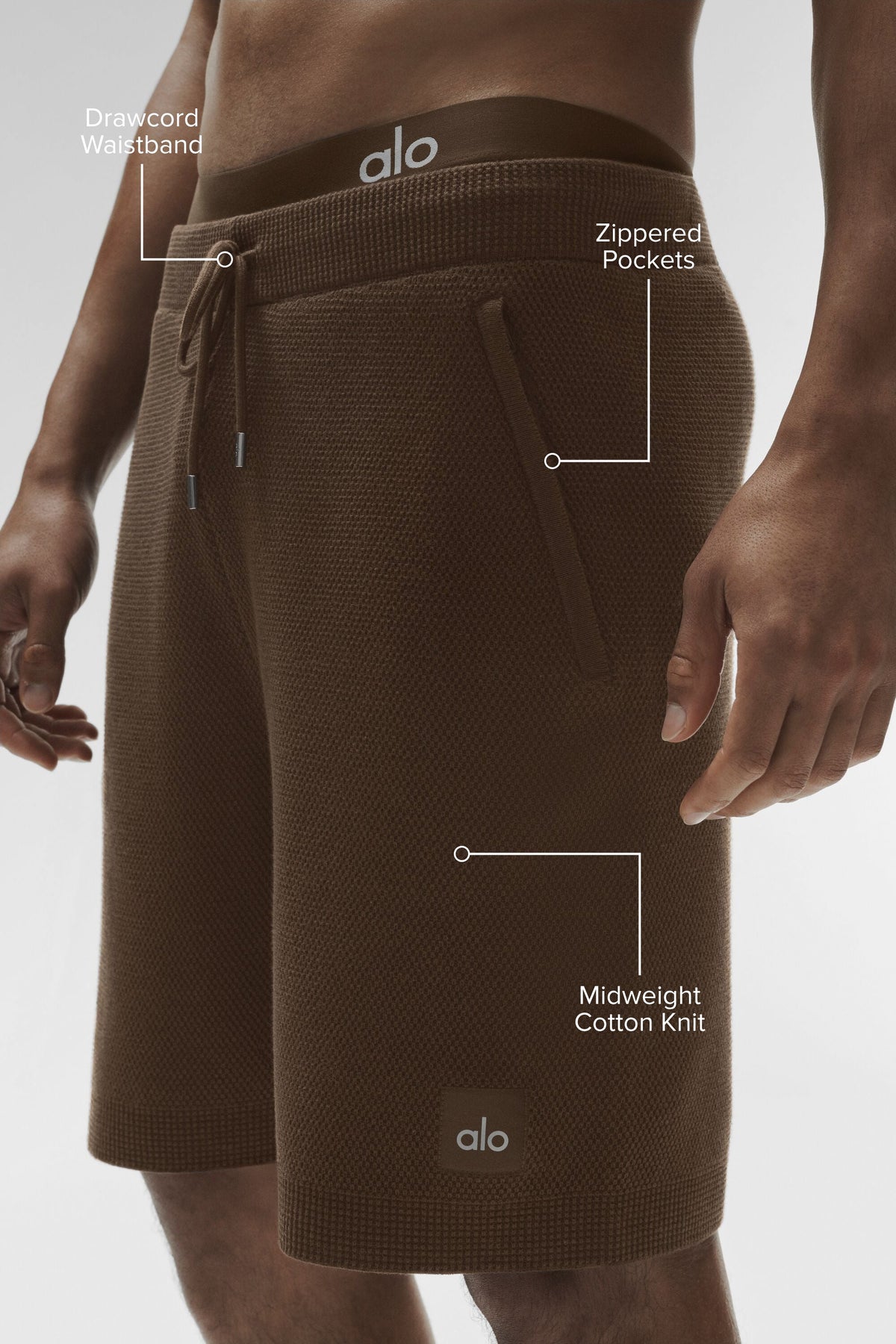 Short Sports Club de 7 pouces en maille - Espresso