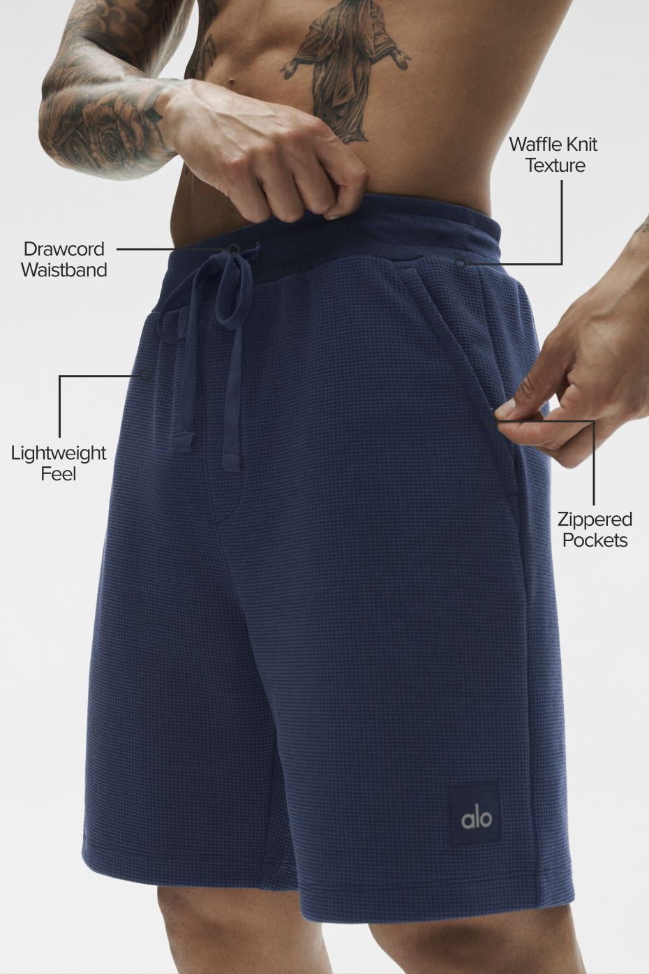 Short de détente gaufré de 7 pouces - Bleu marine
