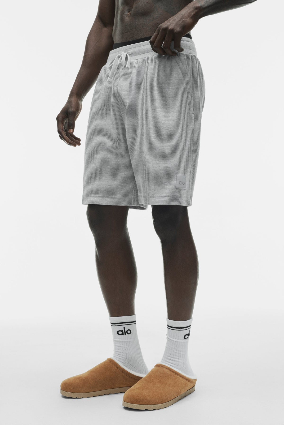Short de détente gaufré de 7 pouces - Gris chiné sport