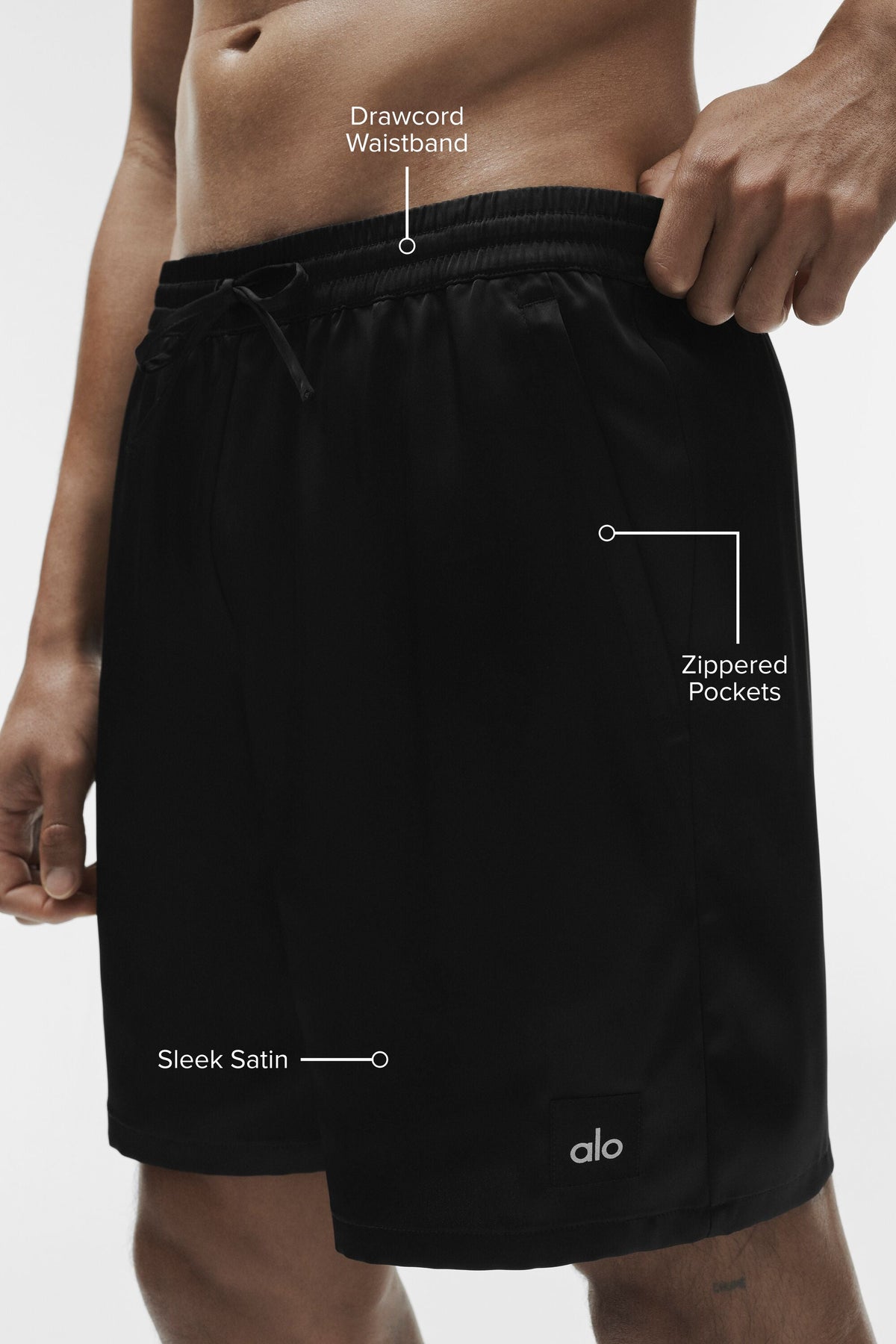 Short Horizon de 7 pouces en satin - Noir