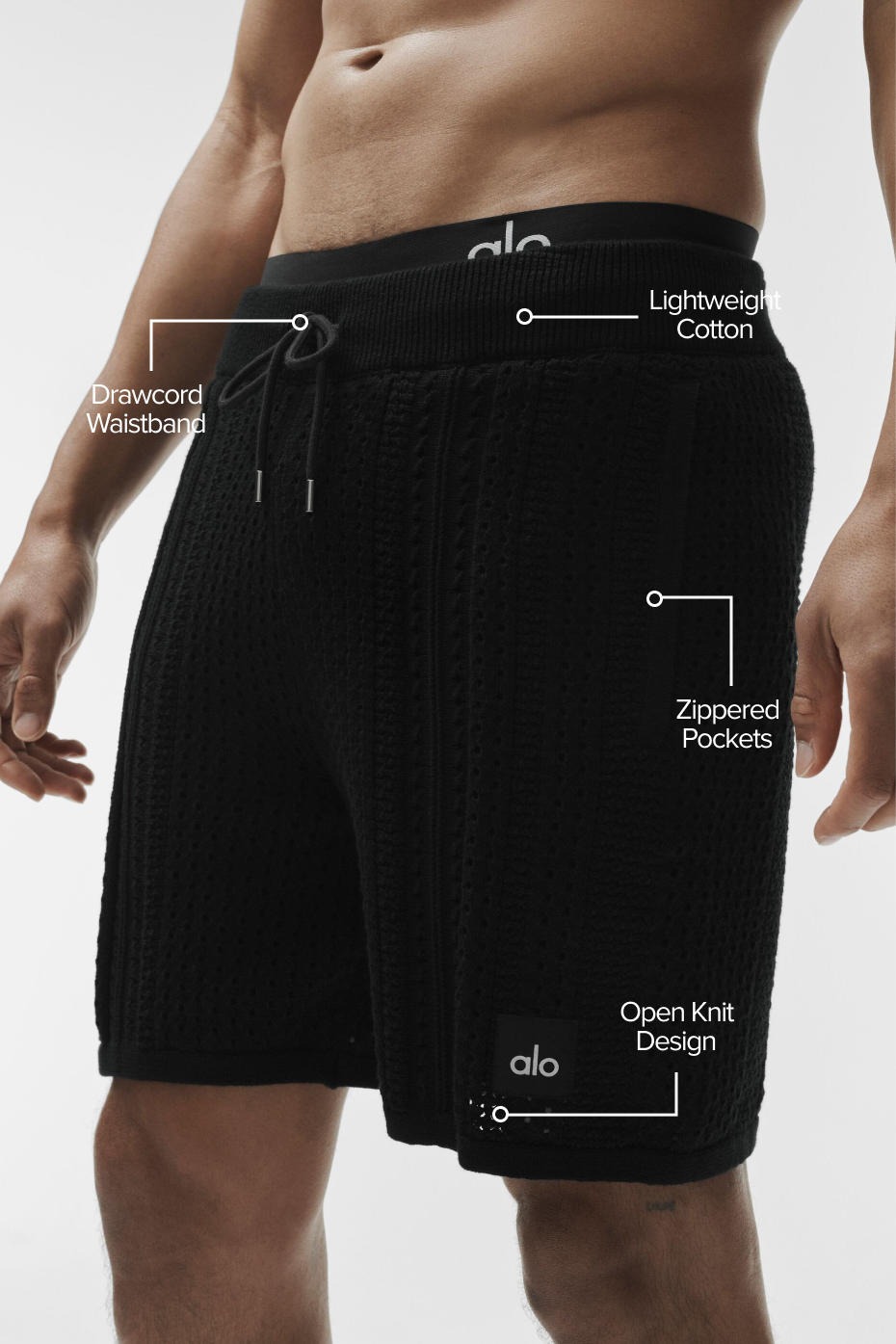 Short Coastline de 7 pouces en maille - Noir
