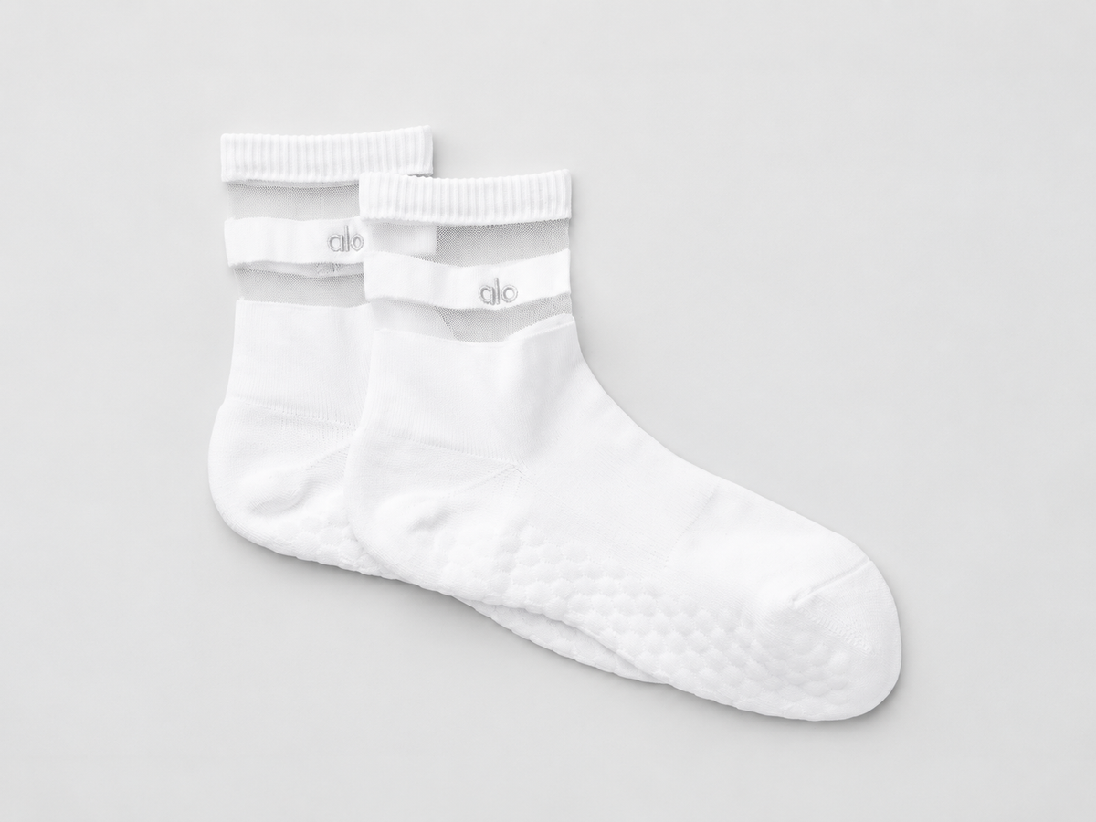 Chaussettes antidérapantes Pulse pour femme - Blanc
