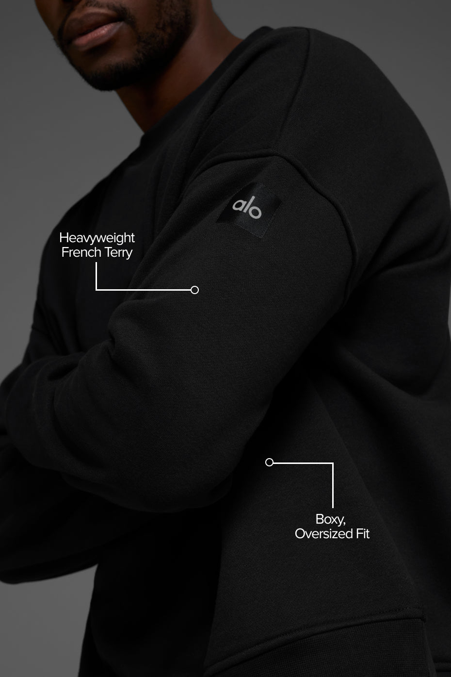 Sweat épais à col rond Renown - Noir