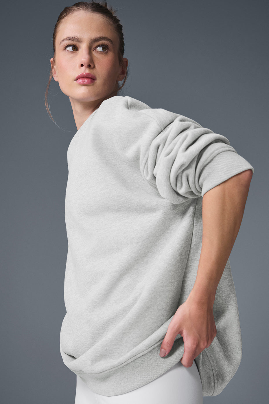 Sweat épais à col rond Renown - Gris chiné sport