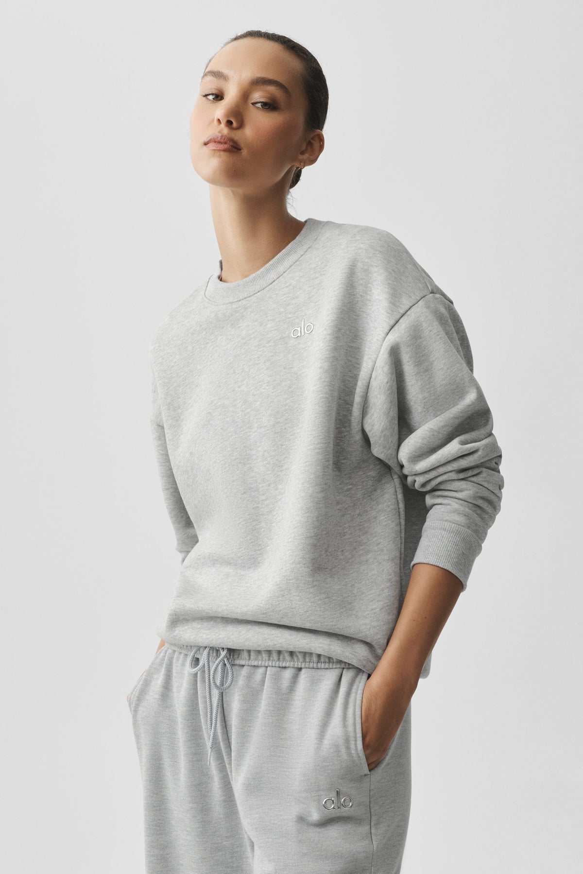Sweat à col rond Accolade - Gris chiné sport