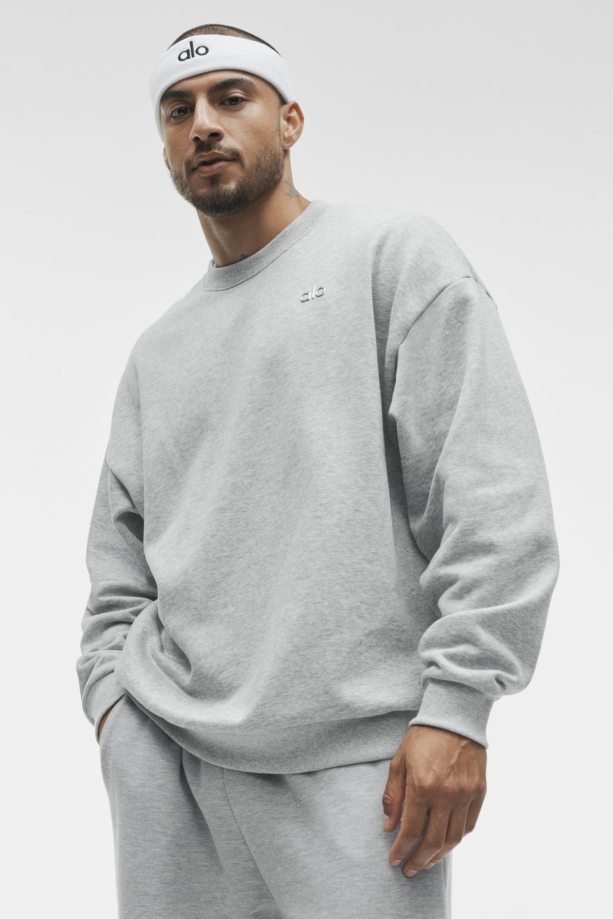 Sweat à col rond Accolade - Gris chiné sport